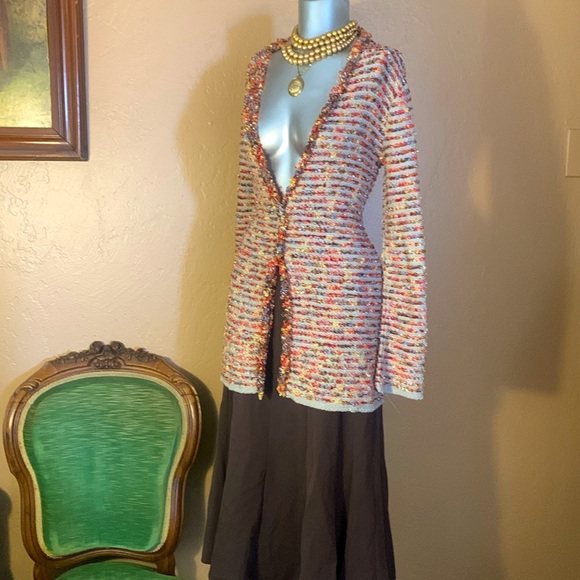 Vintage Larina Rosa Made in Milano Knitted Long Cardigan. Sz M - Picture 7 of 9